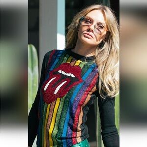 Stoned Immaculate Rolling Stones Rainbow Sweater-limited edition